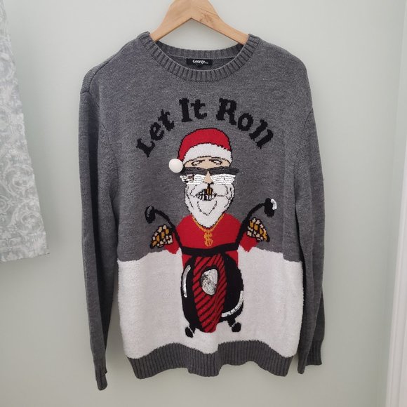 George Other - 3/$30 Santa motorcycle ugly Christmas sweater